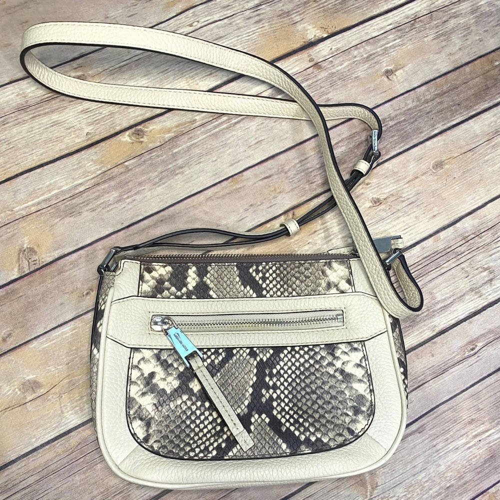 Michael Kors Snakeskin Embossed Pebbled Leather Crossbody Bag